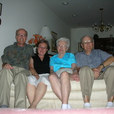 Dick, Pat, Ellen, and Bob in 2008 at Elm Grove condo