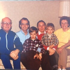 Bob, Dick, Chris, Pat, Tim, Ellen in Brookfield (1983?)