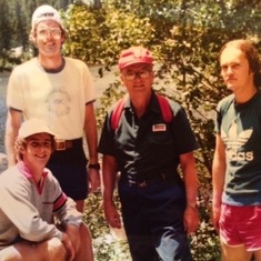Bill, Dick, Bob, Tom hiking in Estes Park 1983