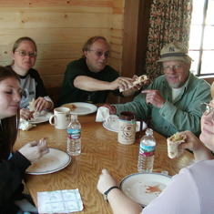 Heather, Bobbie, Mike, Pappy and Robin at Big Bear Cabin 2004