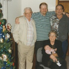 Grandpa, Robert, Dad, Grandma and little Roger