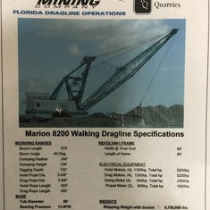 Marion 8200 from P&M "Midway Princess" to Florida Limestone Quarry.