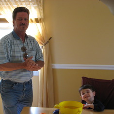 Play-dough!! with his grandson Brenden
