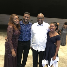 From Left, Ogechi Iheanacho, Kingsley Iheanacho, Uncle Bob Odinkemelu, and Dr. 'Didi Odinkemelu at Fidelity Bank's 2019 End Year Party which held at Eko Hotels and Towers, Lagos, Nigeria.