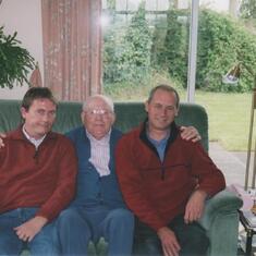Bob with Brian and Anthony on his 80th Birthday - Panxworth (27/9/2004)