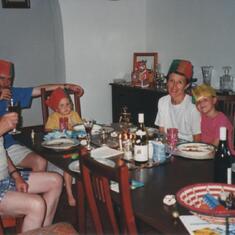 Christmas Lunch in Uganda - 1998 - with Bob, Brian, Sophie, Therese and Monique (from left to right)