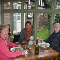 Diana, Tamara and Bob at The Bull Inn, Wimborne St. Giles, 2012