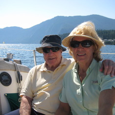 Bob and Shelley on the sailboat 2012