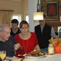 Bob enjoying Thanksgiving with Jamie's family