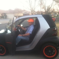 Dad with his smart car