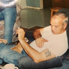 Dad relaxing in his recliner & having a smoke