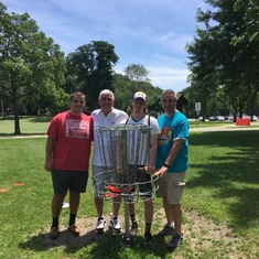 Disc golfing at Legge Park, Hinsdale, IL - June 26, 2019!
Matt, Dad, Tyler, and me!