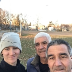 Proksa Park, Berwyn IL / Tyler, Grandpa and me! Yep, Christmas Day, December 25, 2018! Let’s go play disc golf!