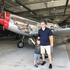 Robert John Hogan and I in front of dads favorite WWII plane, the "Cadillac of the Ski" the P-51 Mustang