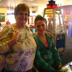 Mom and her Granddaughter Katherine 17 at Chuckee Cheese