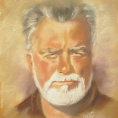 Painting of dad by Barbara Perry