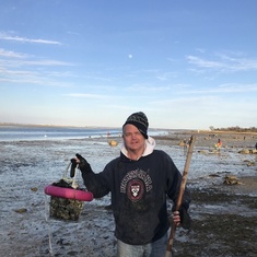Clamming & gathering oysters in Hyannis February 2019
