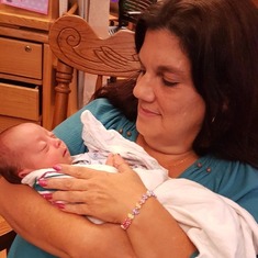First time meeting her grandson who she loved very much.