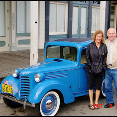 ROBIN BOOTH AND HER FATHER AT A CAR SHOW IN OLD SACRAMENTO