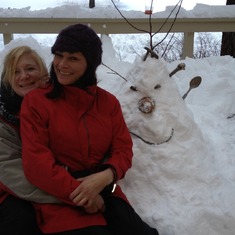 Roby, myself and Mister Snow. She had a blast making him with the kids.