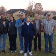 Dad and his brothers, sister, and mom:
Man, Sissy, Mooch, Mammaw, Jim, and Dad