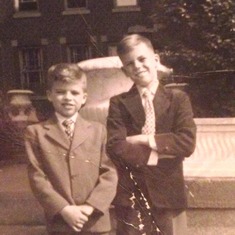 Church with his brother Dennis