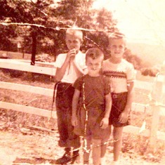 Rodger, his brother Dennis & his cousin Billy (from left to right) (?)