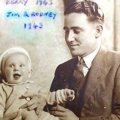 Rodney James Berry with father Jim Berry in 1943.