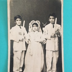 First Communion 1947 Pictured from left to right: Rodolfo G. Mendez, Marta Mendez Gomez, Ramon Mendez