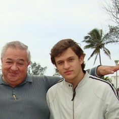 En Veracruz con mi papá, haciendo el paso del cocodrilo