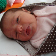 Luciana al día siguiente de su nacimiento