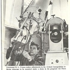 Working on the telescope at John Bryan Observatory in 1965.