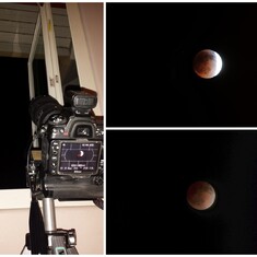 Dad would have been 72 years today. I spent the last hour in the living room with my camera mounted on one of his tripods. I had the camera pointed out the window up to the heavens and took pics of the lunar eclipse. I pretended he was there and we were j