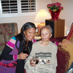 Christmas Eve 2008. Terri with her beloved grandmother, Roho. I will always treasure our wine chats.