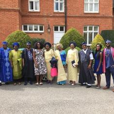 Big Daddy celebrating with family and friends, with nieces Olayinka and Ayolola - May 2018