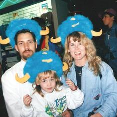 Rolf, I , and Josh. By looking at this picture, I don't think it was Rolf's idea to wear the Big Blue Poombah hats.