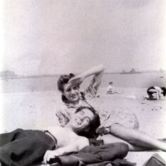 Dad and Mam, South Shields beach, 1949 