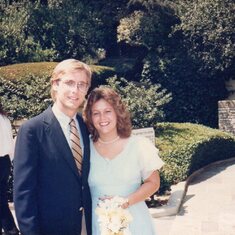 Rollie and Lisa at Lori's wedding, Los Angeles CA, 1985