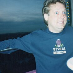 Rollie riding the ferris wheel in Amsterdam, 1994 (he did not like heights!)