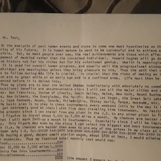 The brilliant letter of what he wanted to do after he graduated high school (1of3) 