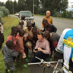 Checking out Team Rwanda and their fans