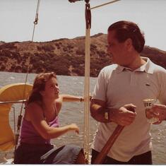 Ron with Emily Rankin aboard Cyrene