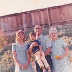 (204) California - Mom, Paul, Grandpa, & Great Grandma June 1973