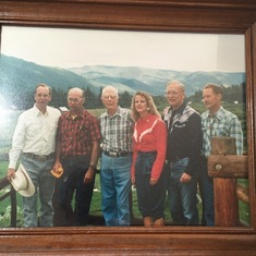 1991 Sonheim Family Reunion in Durango, Colorado                                                              Ron, Robert, Henry, Ruth, Richard and Raymond