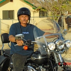 Dad on a harley in California