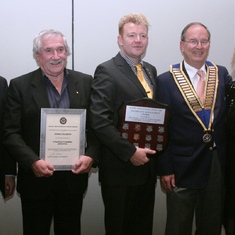 With fellow Rotary Club members after receiving a Rotary District 9800 Award for his  Strategic  Planning  for his organ donation project in 2009.
