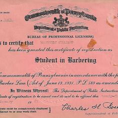 Barber Certificate