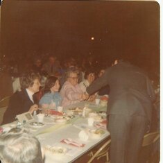 Rosie, Renee, Granny Cox, Gwen, and the backside of Bob Dole-Lincoln Day Dinner early 80's