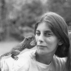 There was a time while she lived in Flordia when she had a squirrel friend. It would occasionally sit on her shoulder while she did the dishes...