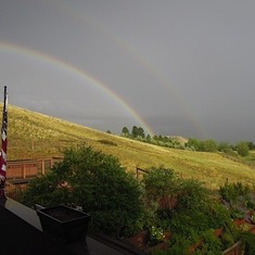 Rainbow over the terraces (photo submitted by Chris Rocken & Betty Tobias)